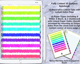 Ombre-ainbow - Caderno digital vinculado com 10 assuntos