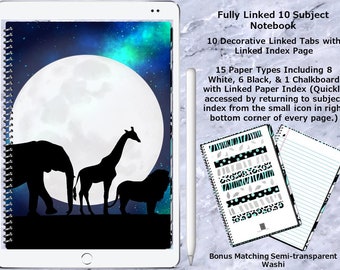 Teal Safari - Caderno Digital Vinculado com 10 Assuntos