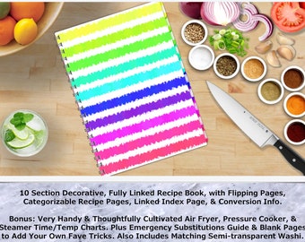 Ombre-rainbow - Livro de receitas digitais totalmente vinculado de 10 seções