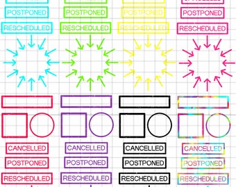 Conjunto de adesivos digitais de carimbo de borracha de marcação funcional
