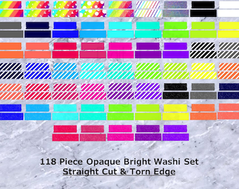 Conjunto de fita Washi opaca brilhante de 118