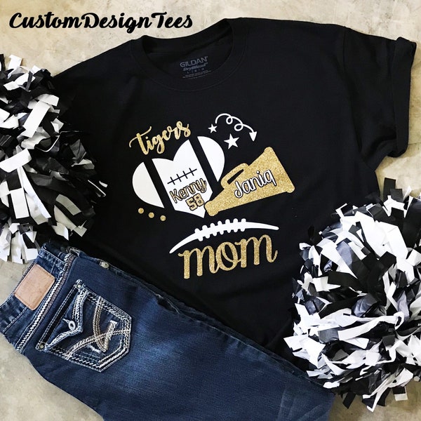 Football Mom Shirt, Cheer Mom Shirt, School Spirit Shirt, Gifts for Her, Nana Shirt, Custom Design Tees, Cheerleading Mom, Teacher Shirt