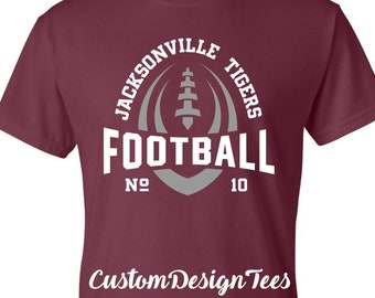 School Spirit Football Shirt, Team Football Shirt, Football Dad Shirt, Custom Design Tees, Team Sports Fan, School Spirit Shirt, Football T
