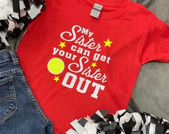 Softball Sister Shirt, Baseball Brother Shirt, Custom Design Tees, Little Sister Shirts, Toddler Shirts, Kids Shirts, Little Brother Shirt