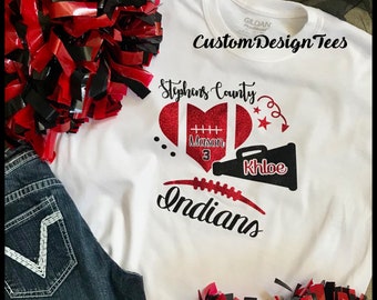 Football Mom Shirt, Cheer Mom Shirt, School Spirit Shirt, Gifts for Her, Grandma Shirt, Custom Design Tees, Cheerleading Mom, Teacher Shirt