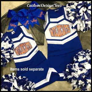 Cheerleader Uniforms , Girls Cheer Uniforms, School Spirit, Ladies Cheer, Custom Design Tees, Girls Cheer Tops, School Spirit Uniforms image 1