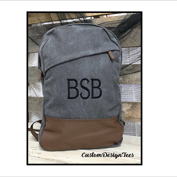 Canvas Backpack, Men's Canvas Backpack, Men's Backpack, Personalized Backpack, Men's Gift, Father's Day Gift, Gifts for Him, Graduation Gift