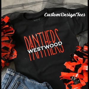 School Mascot Shirt, Sports Team T, Custom Design Tees, Team Sports Fan, Glitter Tee, School Spirit Shirt, Mom T-Shirt, Teacher Shirt