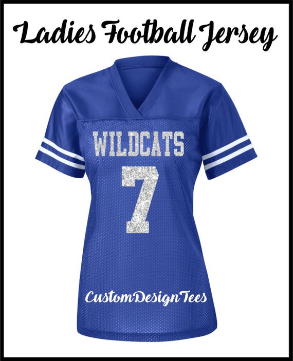 Ladies Football Jersey, Glittery Jersey, Football Mom Jersey, Cheer Team Jersey, Sister Jersey, Bachelorette Party Jersey, Custom Design Tee