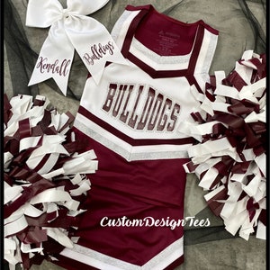 Cheerleader Uniforms , Girls Cheer Uniforms, School Spirit, Ladies Cheer, Custom Design Tees, Girls Cheer Tops, School Spirit Uniforms image 2