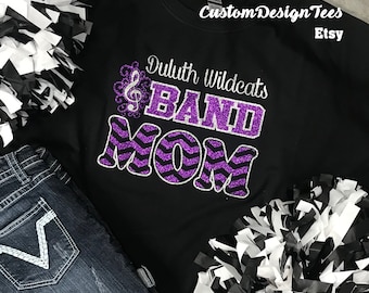 Band Mom Tee, Bison Band, School Spirit Shirts, Custom Design Tees, Parent Shirt, High School Band, Band Shirt