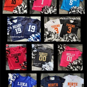 Personalized Football Jersey, Custom Football Fan Jersey, Cheerleader Football Jersey, Football Mom Shirt, Team Spirit Apparel, Toddler immagine 6