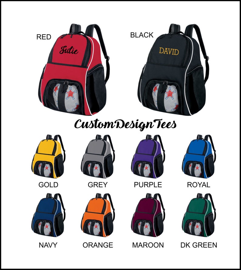 Personalized Sports Backpack, Cheer Bag, Custom Gym Bag, Embroidered Backpack, Basketball Bag, Soccer Bag, Personalized Bag, Equipment Bag image 1