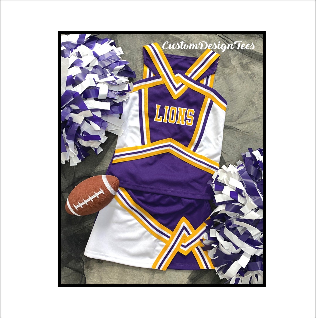 Purple & Gold Cheer Uniforms , Girls Uniforms, School Spirit, Cheer