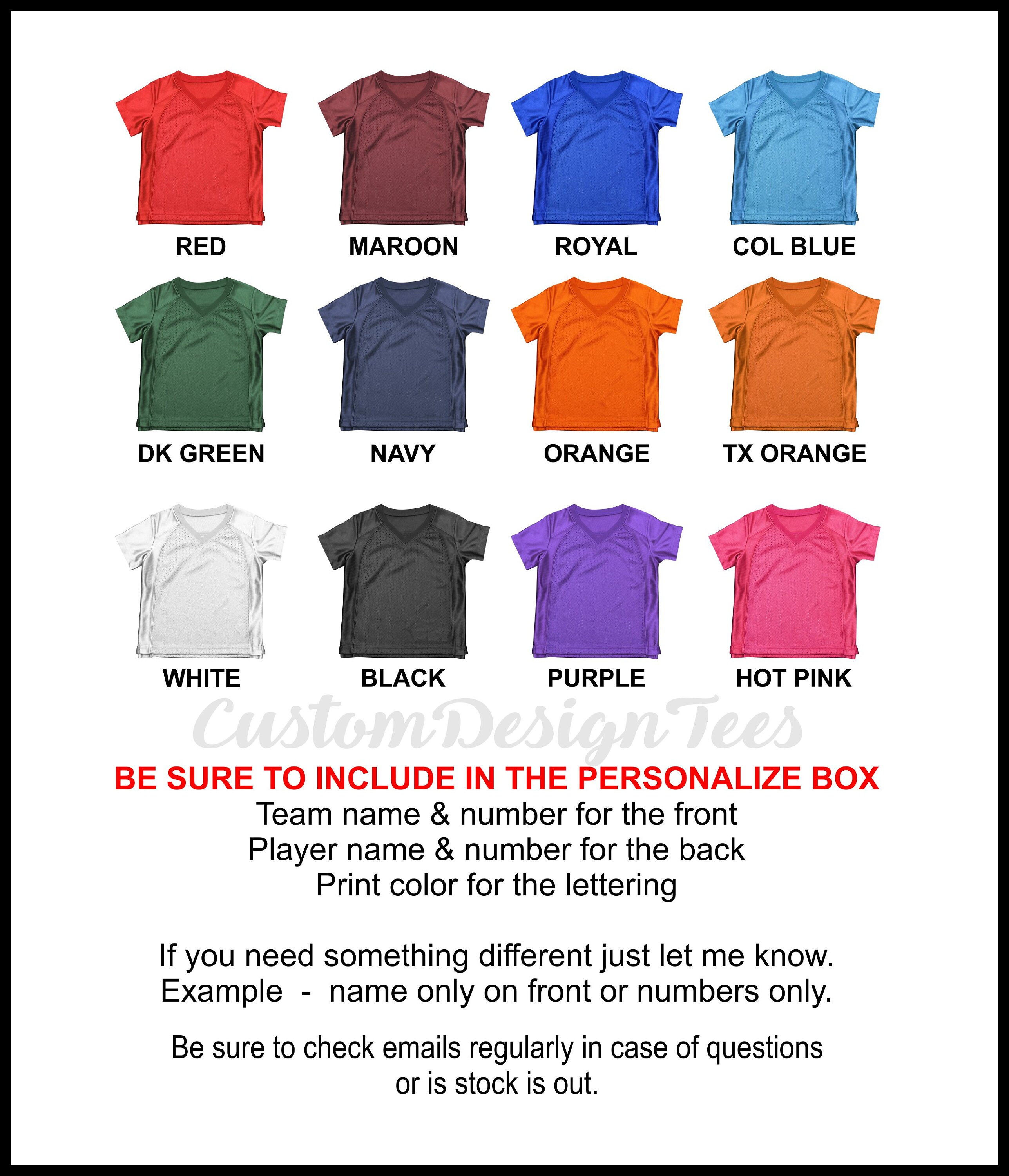 Toddler Football Jersey Custom Football Jersey Personalized Etsy