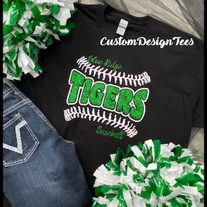 Baseball Shirt, Softball Team Shirt, Softball Mom T, Baseball Mom Shirt,  Custom Design Tees, Team Shirt, Team Sports Fan, Glitter Tees