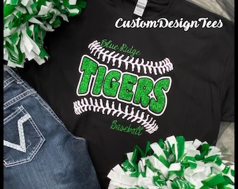 Baseball Shirt, Softball Team Shirt, Softball Mom T, Baseball Mom Shirt,  Custom Design Tees, Team Shirt, Team Sports Fan, Glitter Tees