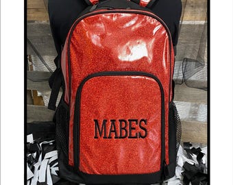 Girls Backpack, Cheer Bag, Glitter Gym Bag, Custom Design Tees, Embroidered Backpack, Monogram Glitter Backpack, Girls Gift, Christmas Gift