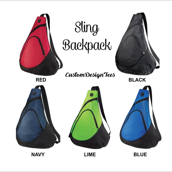 Custom Over Shoulder Bag, Cross Body Bag, Personalized Gym Bag, Embroidered Sling Bag, Sling Backpack, Personalized Bag, Adult Bag, Kids Bag
