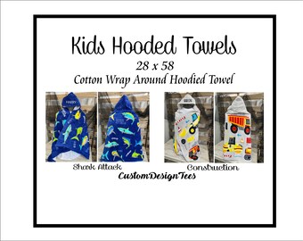 Kids Hooded Towels, Personal Beach Towel Wrap, Hooded Beach Towel, Kids Pool Towels, Kids Beach Towel, Custom Design Tees, Birthday Gift