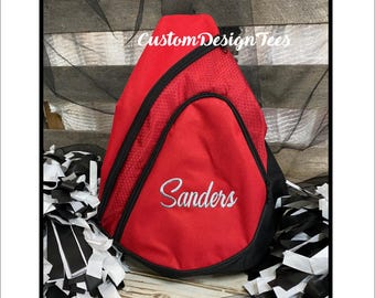 Custom Backpack, Cross Body Bag, Personalized Gym Bag, Embroidered Sling Bag, Sling Backpack, Personalized Bag, Adult Bag, Kids Gym Bag