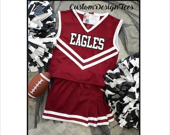 Cardinal Cheer Uniform, Cheerleading Outfit, Toddler Cheer Uniforms, Girls Burgundy Uniform, School Spirit Uniforms, Toddler Cheer Outfit,