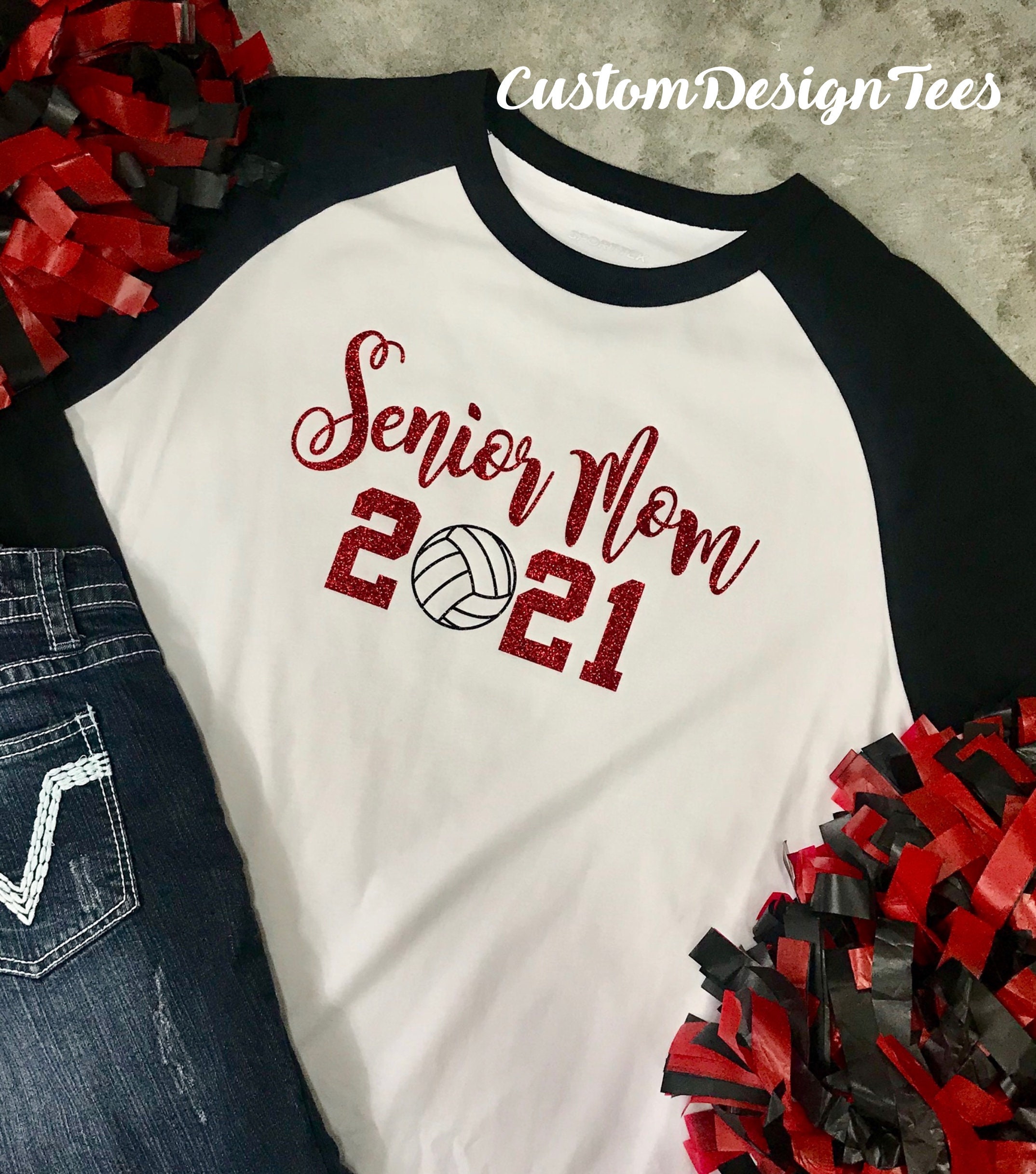 Volleyball Mom Shirt 3/4 Sleeve Raglan Tees Senior Mom - Etsy