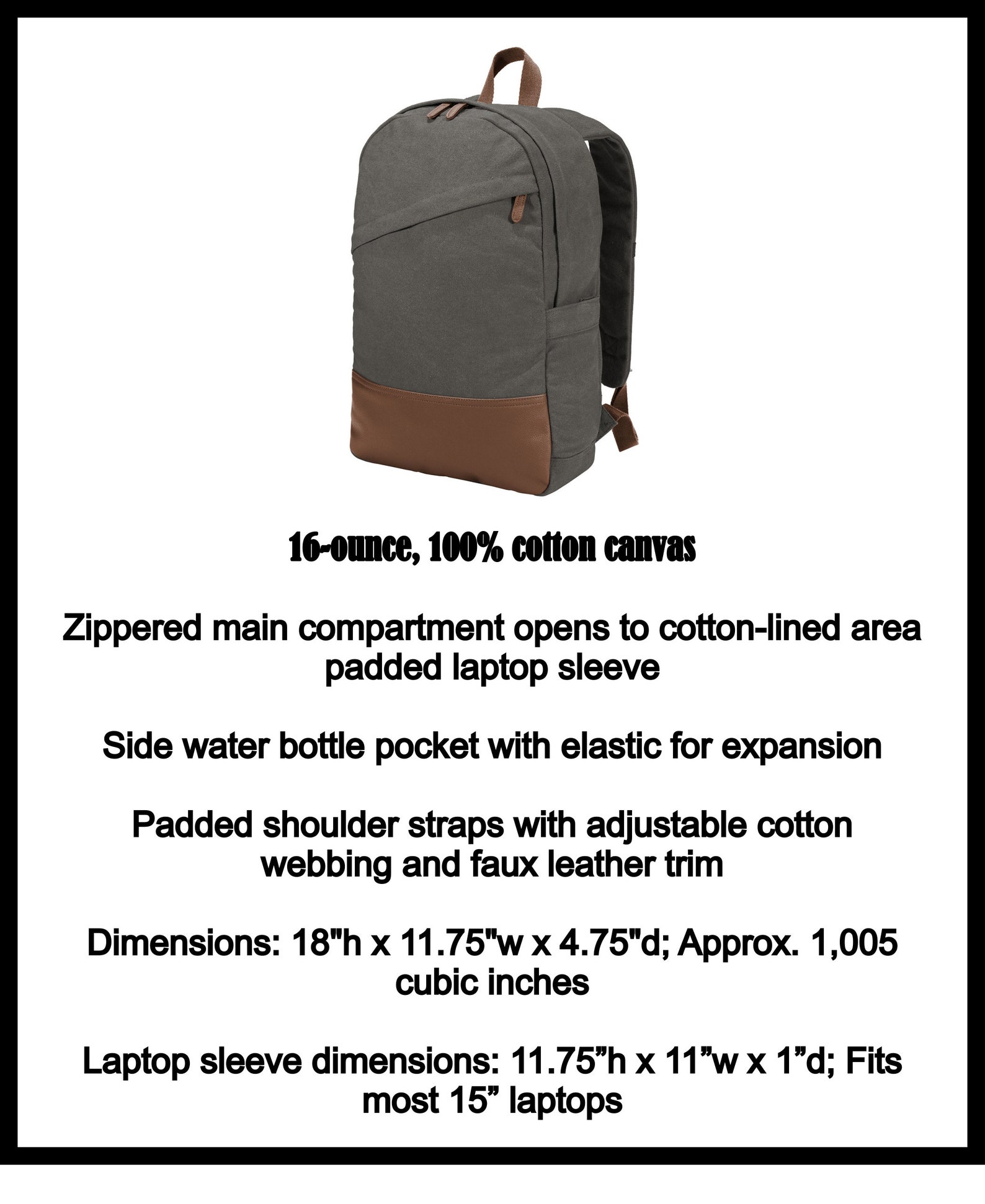 Men's Canvas Backpack Canvas Backpack Laptop Backpack | Etsy