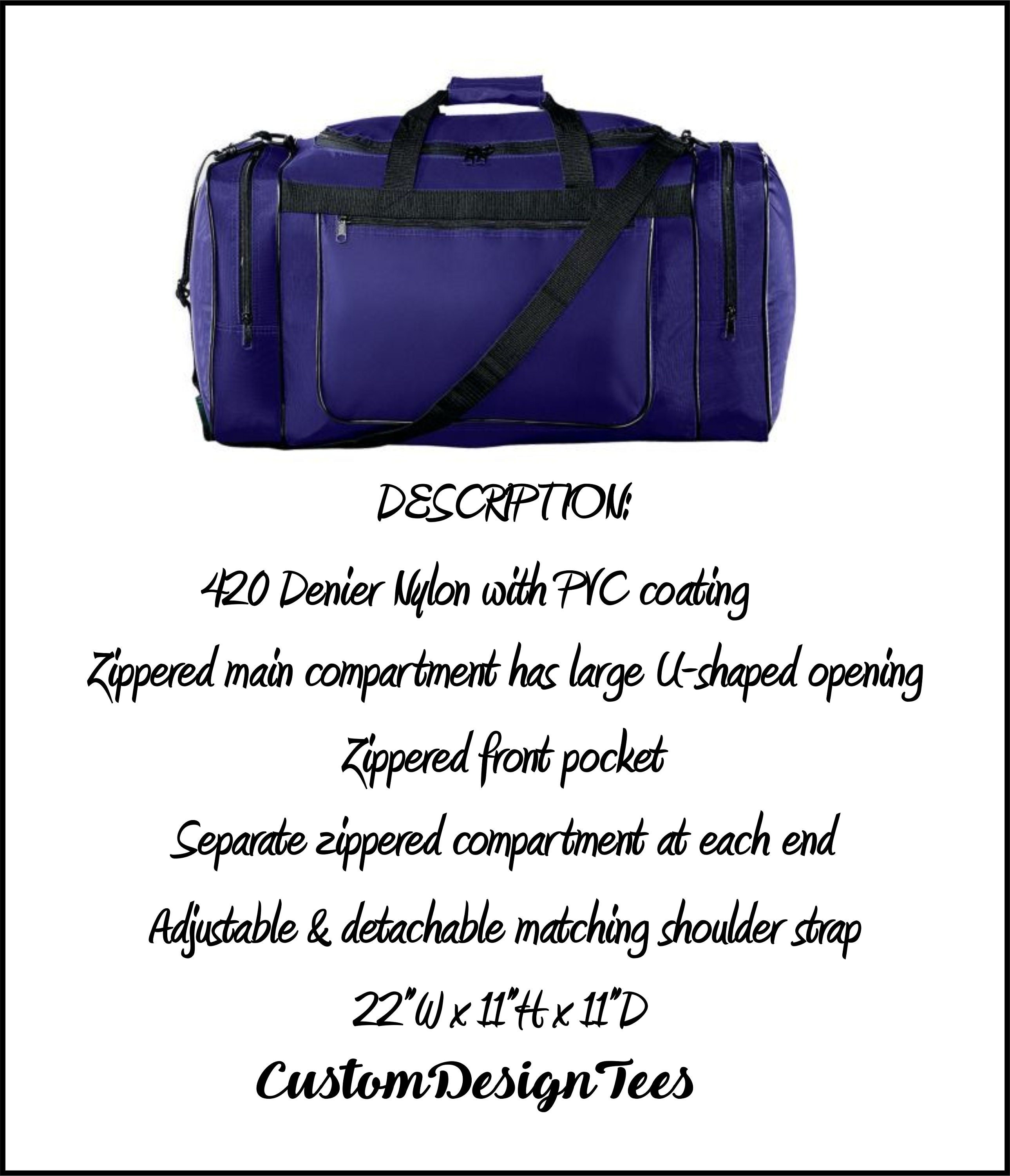 Custom Duffel Bag Personalized Gym Bag Gear Bag Embroidered Etsy