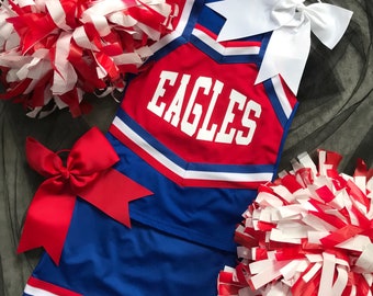 Cheerleader Uniforms , Girls Cheer Uniforms, School Spirit, Ladies Cheer, Custom Design Tees, Girls Cheer Tops, School Spirit Uniforms