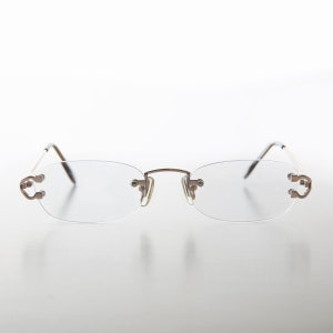 Rimless Lightweight Blue Silver Sunglass Reader - Zulu