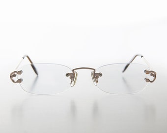Rimless Lightweight Blue Silver Sunglass Reader - Zulu