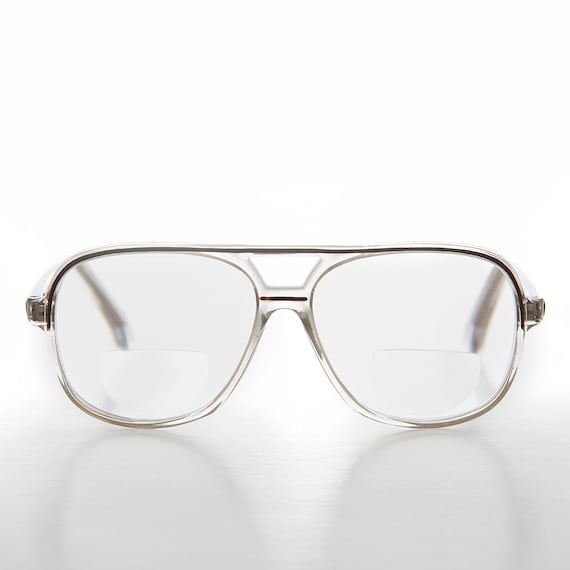 Bifocal Aviator Reader Clear Frame and Black Acce… - image 1