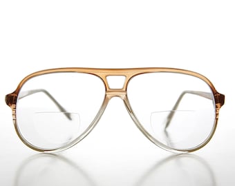 遠近両用ブラウンアビエーターヴィンテージ老眼鏡 - インディ