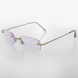 Purple Rimless Reading Glasses with Silver Temples - Ryan