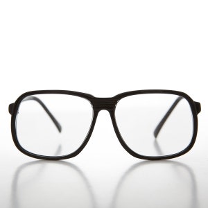 Big Square Black 80s Vintage Reading Glasses - Harold