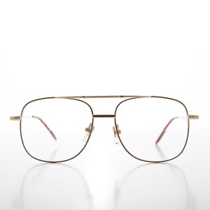 Gafas de lectura estilo aviador con montura dorada de carey - Wilton