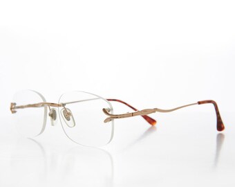 Gafas de lectura sin montura doradas de los años 90 - Lamont