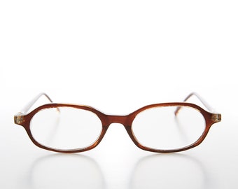 Brown Oval Half Frame Reading Glasses - Holly