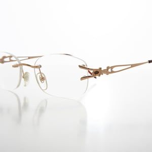 Rimless Reading Glasses with Gold Temples - Nicky