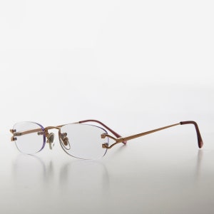 Rimless Lightweight Purple Gold Sunglass Reader - Zulu