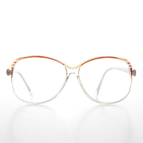 Clear Granny Reading Glasses with Brown Accent - T