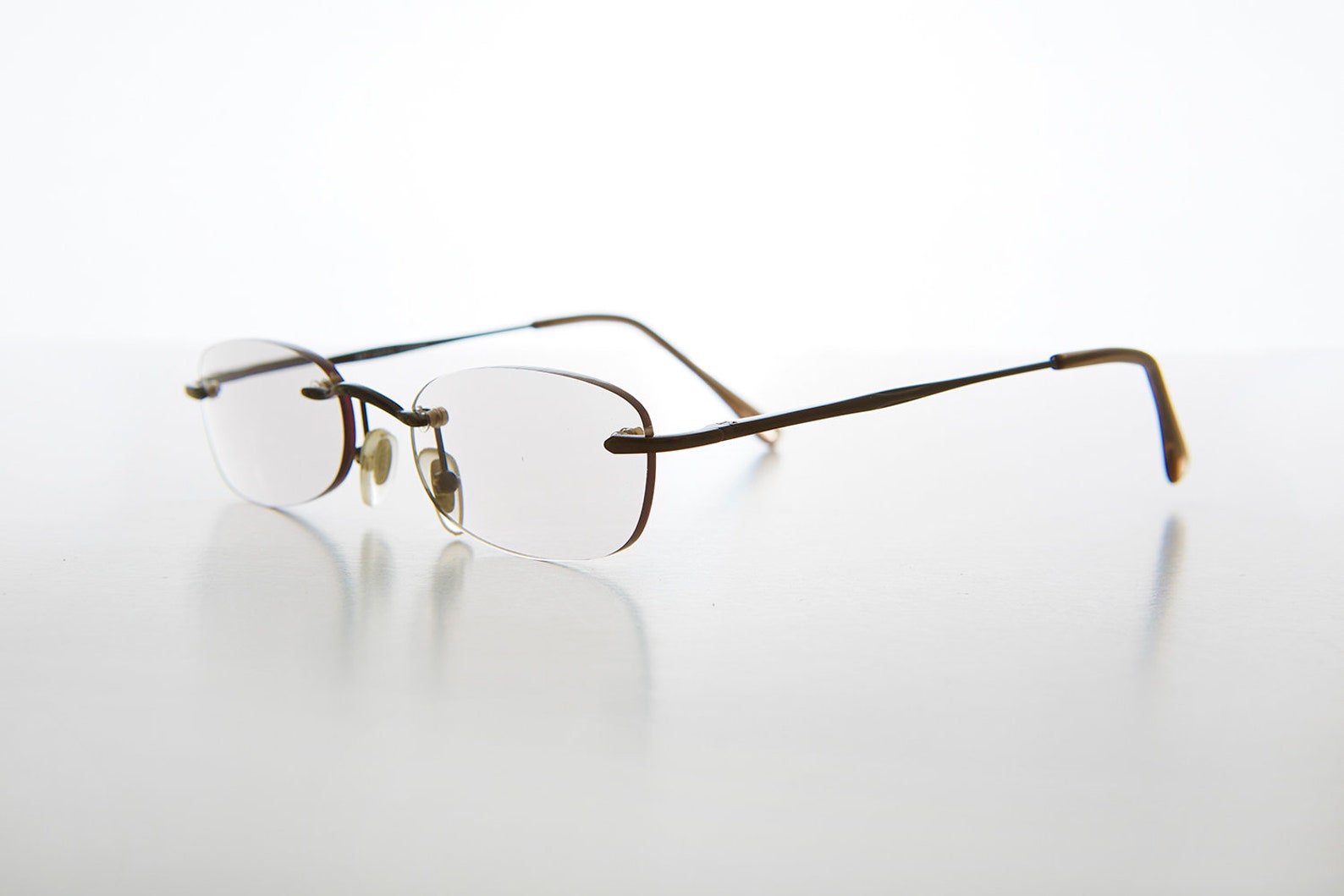 Gray Rimless Tinted Rectangular Lens Readers / 1.50 / 2.00 Etsy