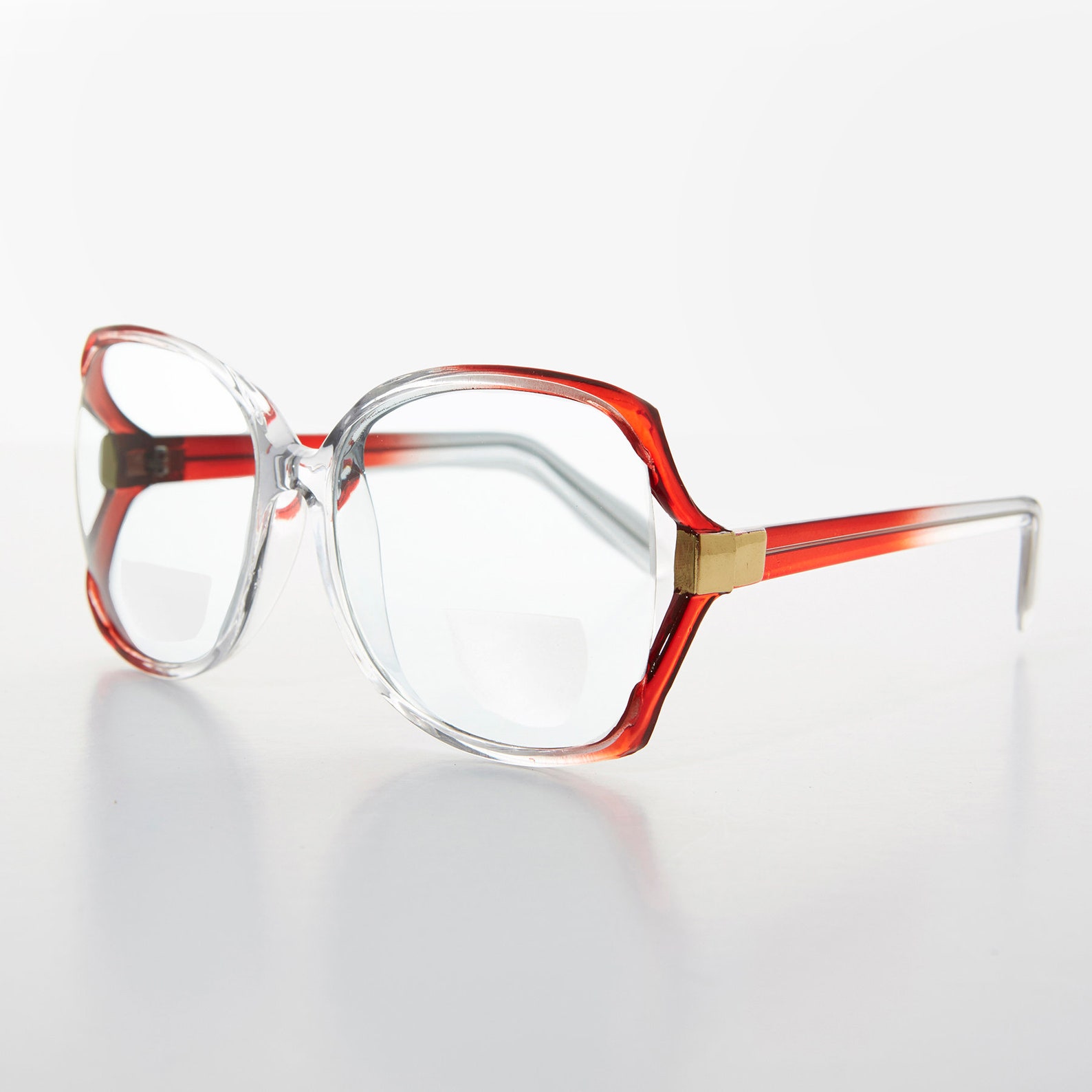 Large Boho Women's Bifocal Reading Glasses / Clear Red Etsy UK