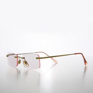 Rimless Reading Glasses Light Pink Tinted Lens - Dawn