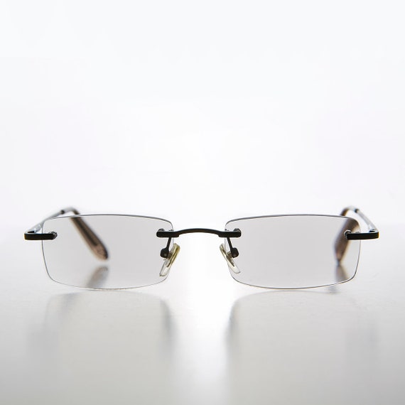 Rimless Reading Glasses Light Gray Tinted Lens Dawn
