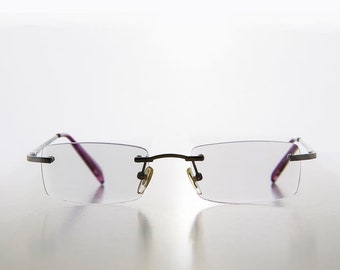 Rimless Reading Glasses Light Purple Tinted Lens - Dawn