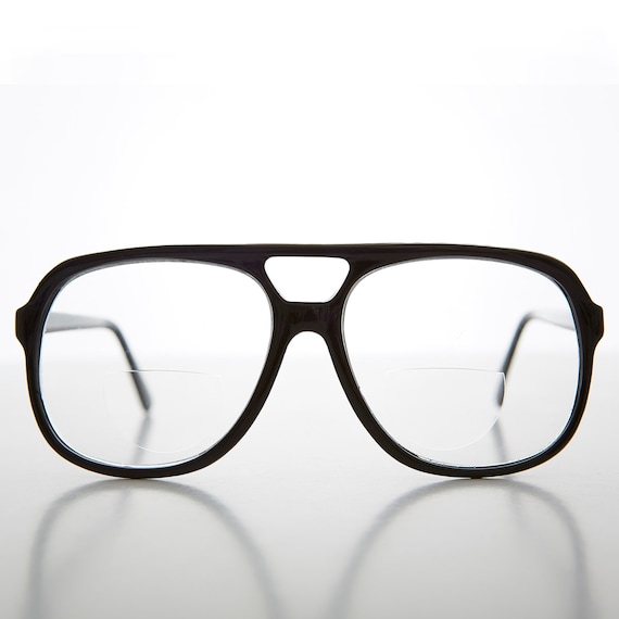 Black Large Bifocal Aviator Reading Glasses Ross Etsy