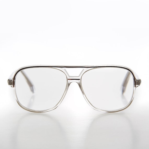 Aviator Reading Glasses Clear Frame and Black Accent / 1.00/ Etsy