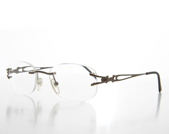 Rimless Reading Glasses with Gray Temples - Nicky